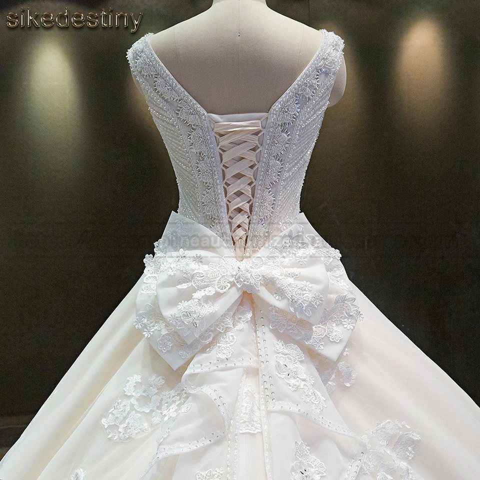 Настоящая фотография с v образным вырезом Свадебное платье без ремешков на