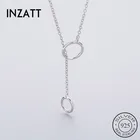 Ожерелье INZATT из стерлингового серебра 925 пробы с круглой кисточкой геометрического дизайна для женщин, Подарочная бижутерия