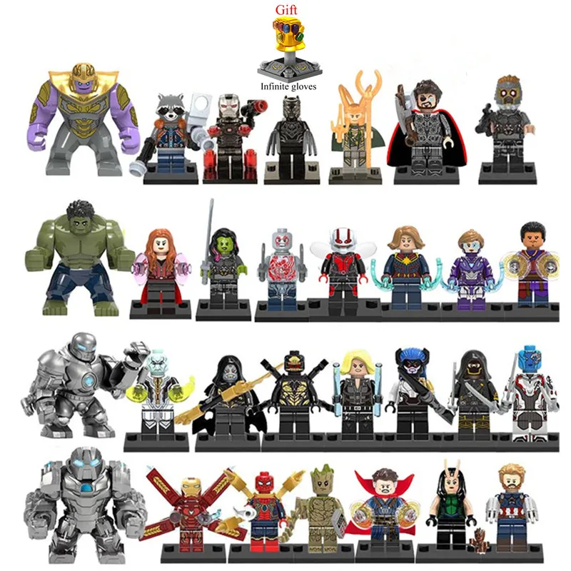 40 шт./компл. блоки игрушки Мстители 4 Marvel Супер Герои Бесконечность война Железный