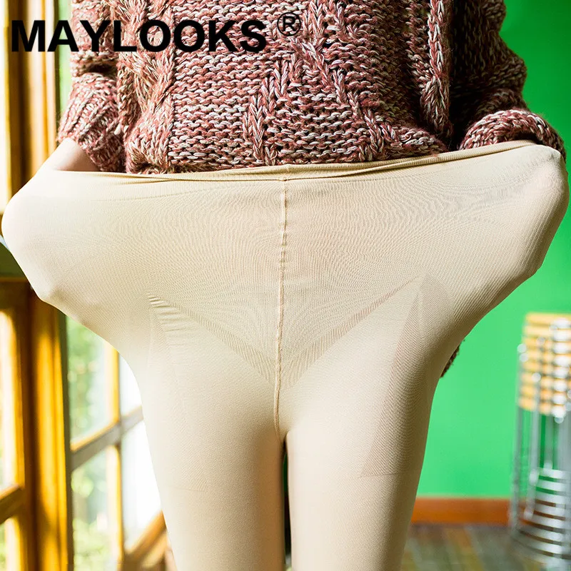 Maylooks 120 г нейлоновые цельные брюки с высокой эластичностью эластичные леггинсы