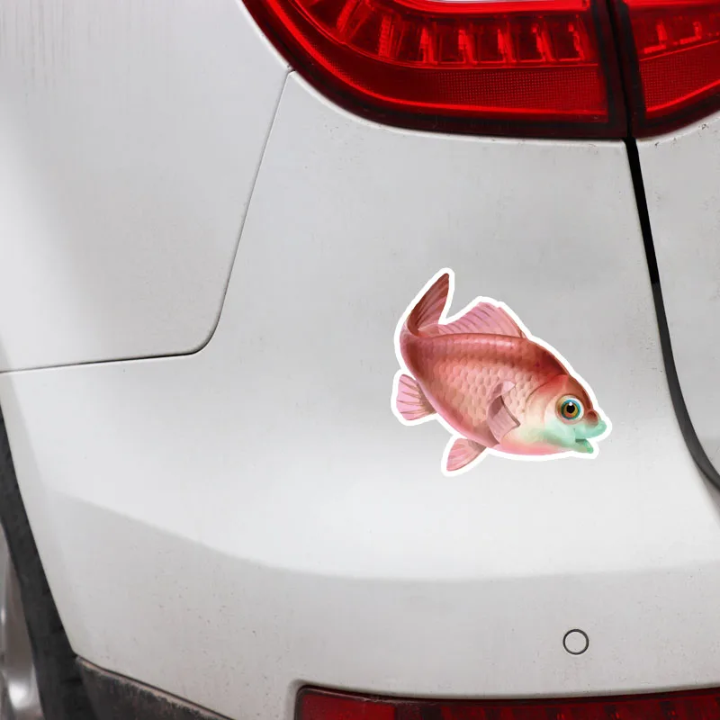 YJZT 13.3CM*12.3CM Interesting Animal Fish PVC Decal Car Exterior Accessories Sticker 5-0302 | Автомобили и мотоциклы