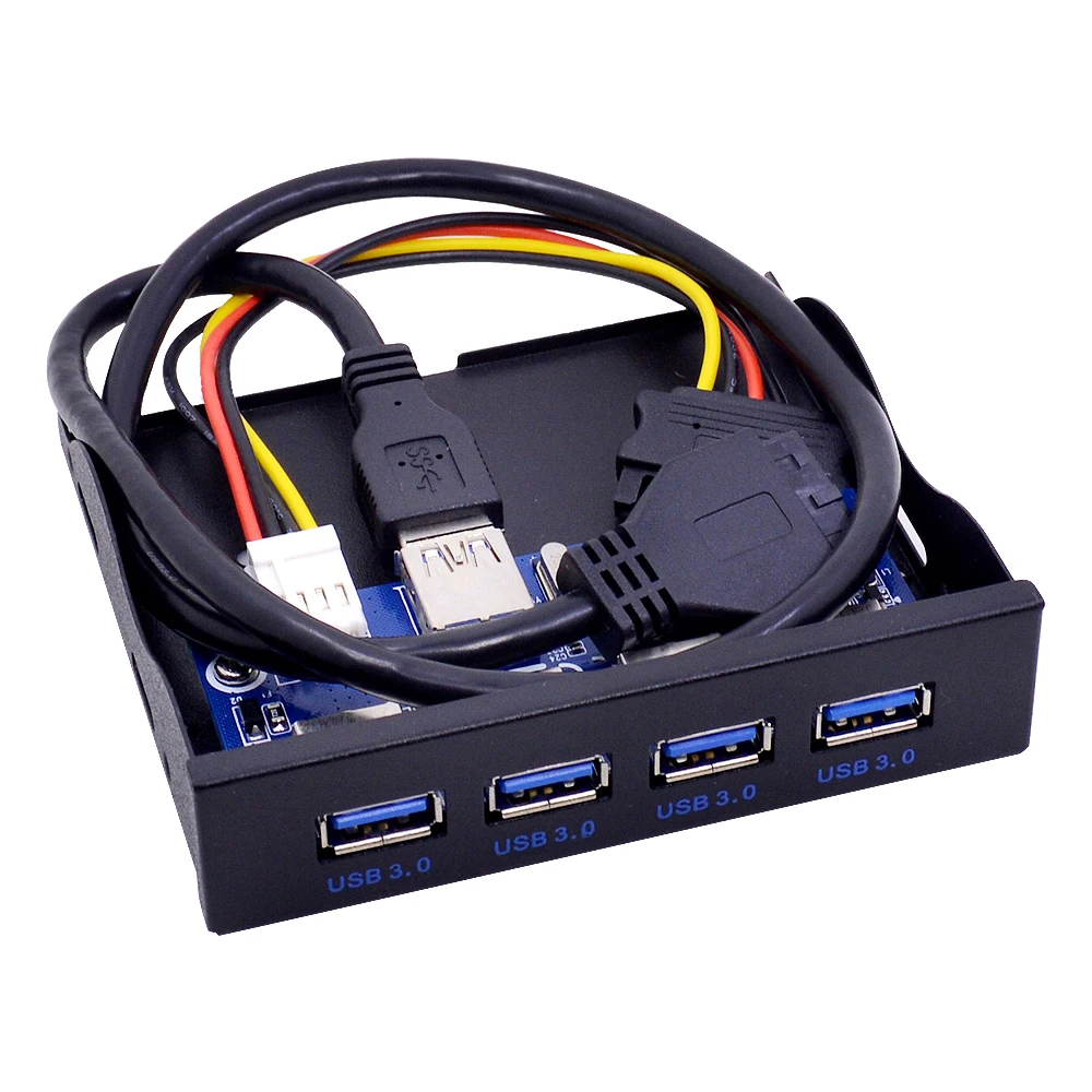 Передняя панель 4 порта USB 3,0 концентратор комбинированный адаптер кронштейн USB3.0 отсек внутренний с 15 pin SATA кабель питания 3," флоппи отсек диска