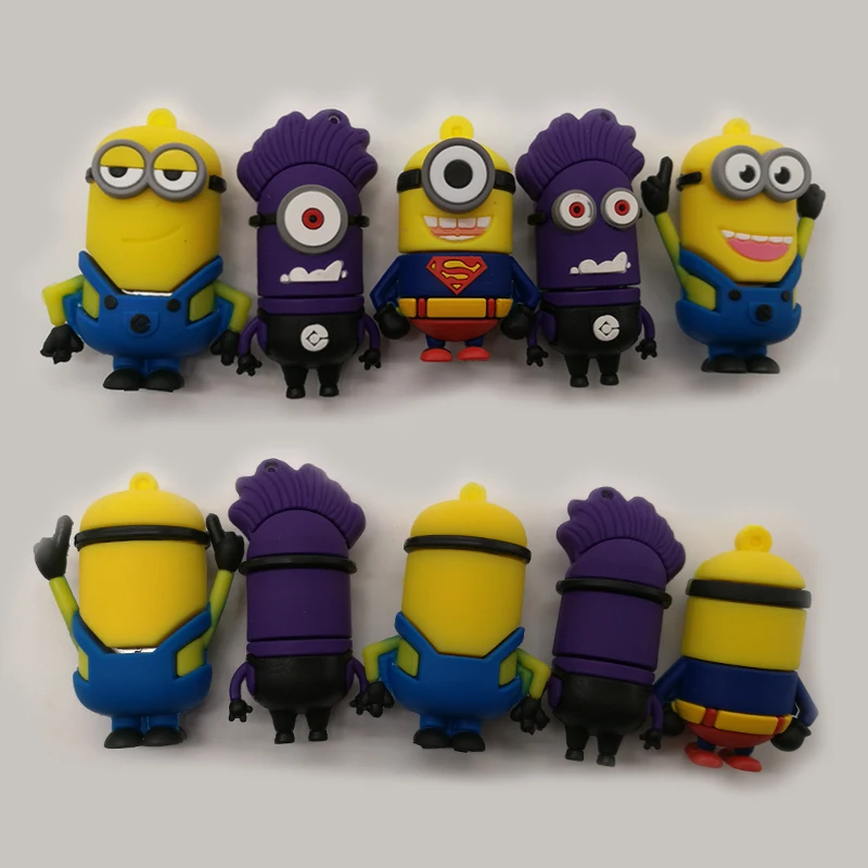 Флешка usb2.0 с мультяшными миньонами usb 64 ГБ 32 16 8 4 карта памяти креативная в подарок