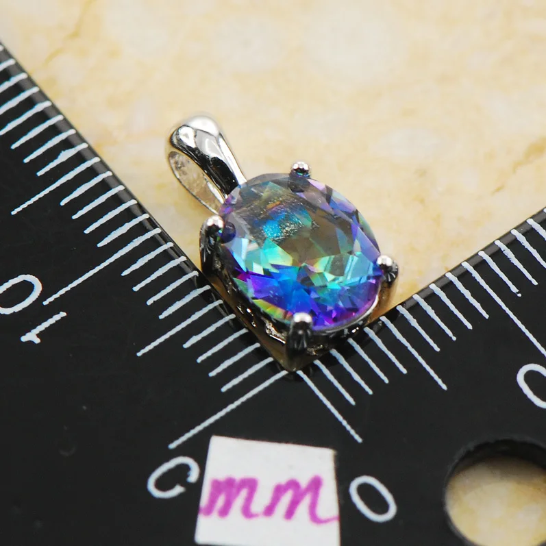 Роза радуга кристалл циркон искусственное серебро кулон гвоздик PP08|925 sterling silver pendant|sterling 925 pendants925 pendant |