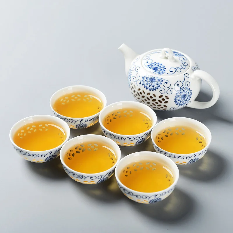 A TANGPIN сине-белый изысканный керамический чайник чайники чайная чашка фарфор китайский чайный набор кунг-фу посуда для напитков - Цвет: A