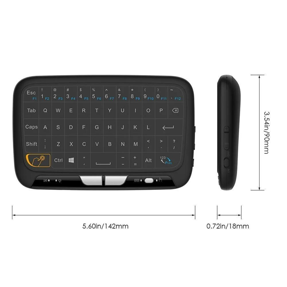 Беспроводная мини клавиатура 2 4 ГГц Air Mouse с сенсорной панелью перезаряжаемая USB 0