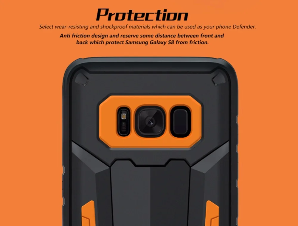 Чехол для samsung Galaxy S8/S8 plus Nillkin Defender, Жесткий Чехол на заднюю панель, крепкий противоударный+ комбинированный ТПУ