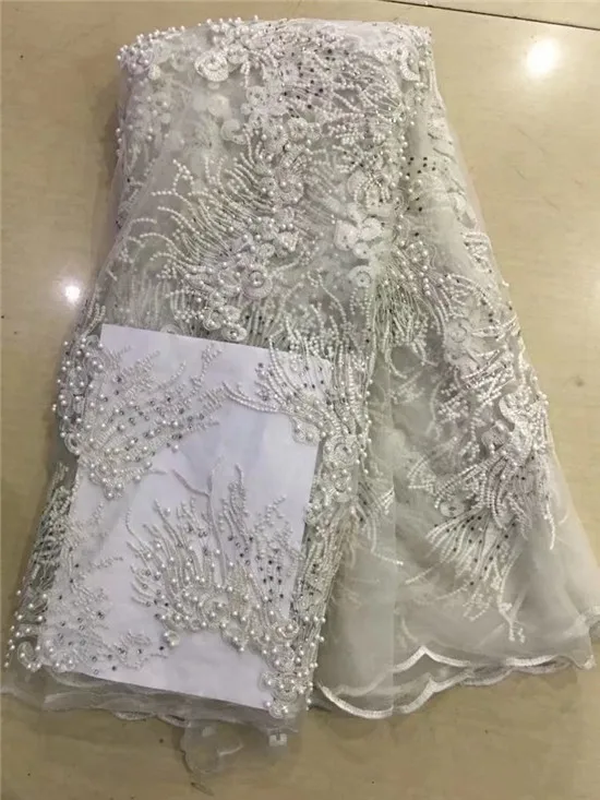 5 yards Lovely African french lace floral tulle fabric with cord embroidery border lots of stones high quality Hot Sale SYL | Дом и сад