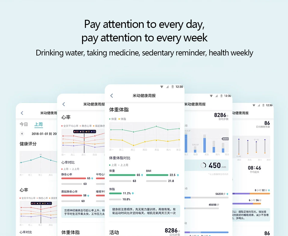 Xiaomi Amazfit Health Band монитор сердечного ритма в реальном времени OLED сенсорный экран ЭКГ спортивный браслет для плавания