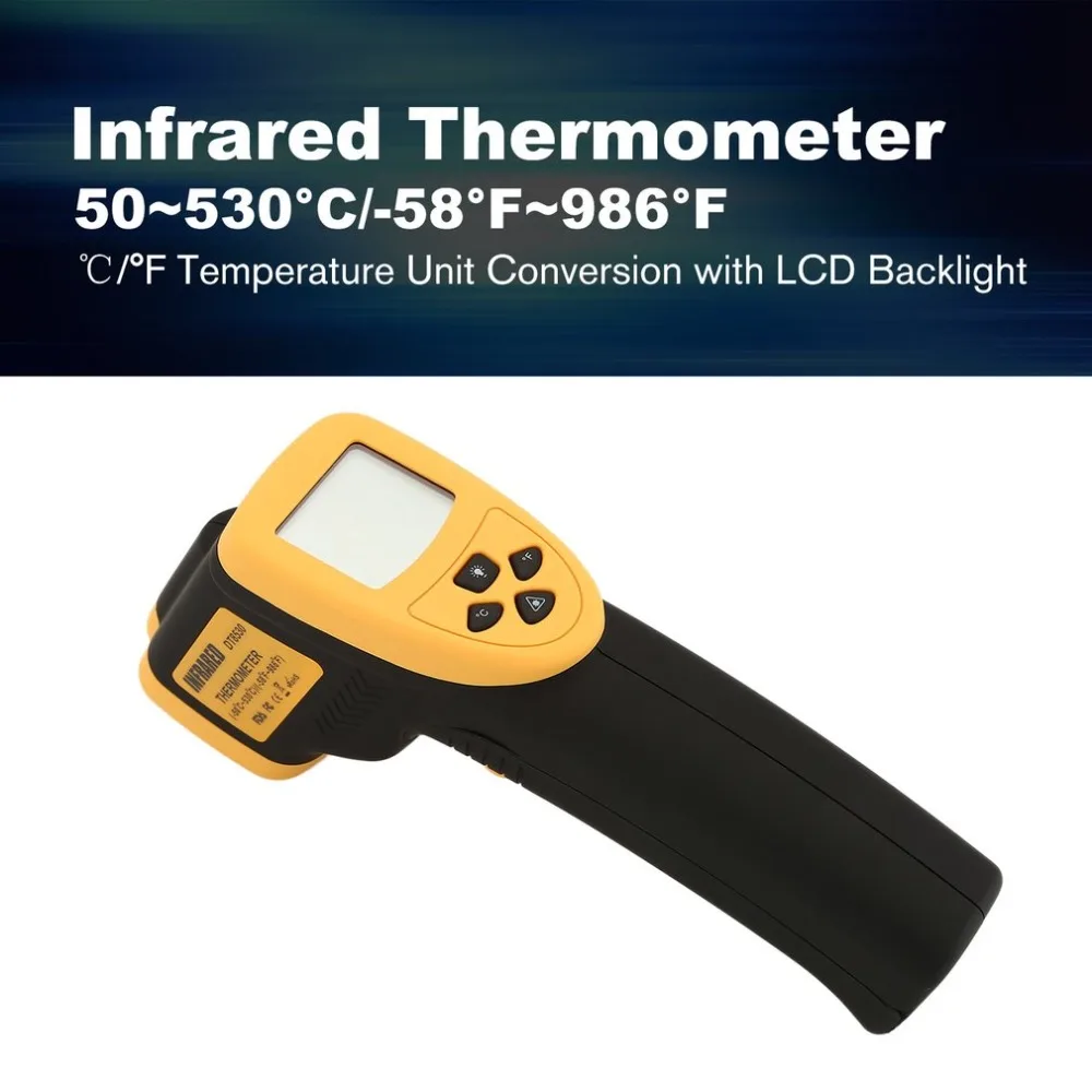 DT8530 Digital LCD Handheld Infrared Thermometer Temperature Meter Tester degree Red Laser Portable Non Contact Pyrometer Gun |