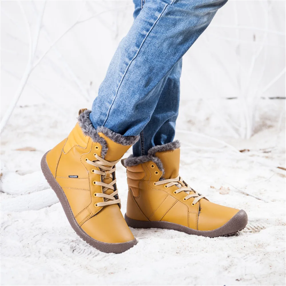 Size 48 Winter Walking Shoes High Ankle Sneakers for Men Keep Warm Snow Boots Waterproof Sport Lightweight Zapatillas | Спорт и