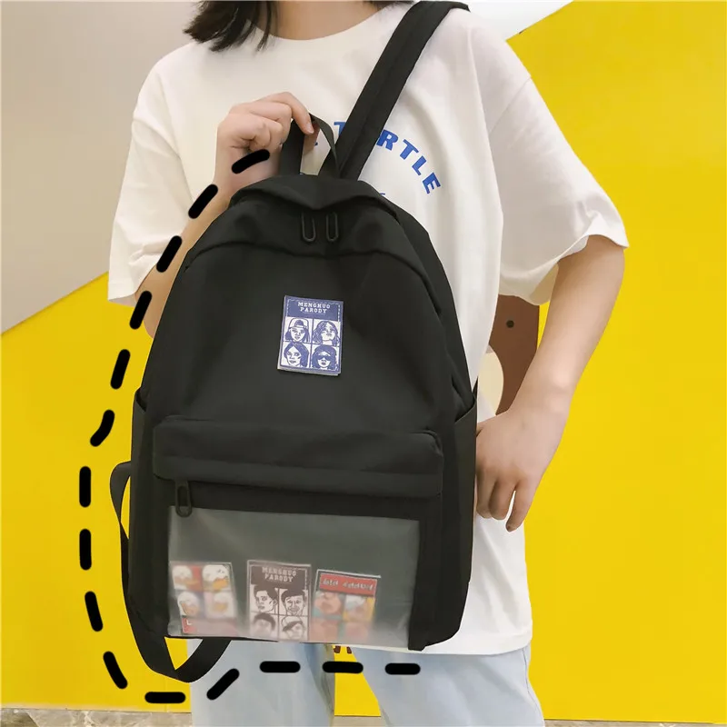 Menghuo Cute Clear Transparent Women Backpacks PVC Student Schoolbags Fashion Teenage Girls Bags for School Backpack New Mochila