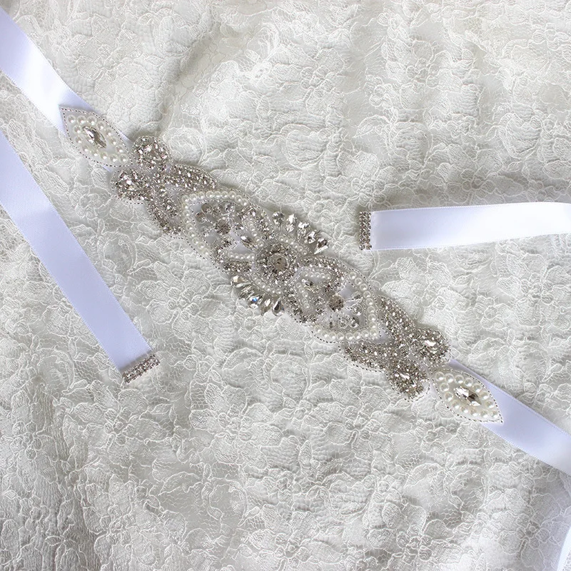 Rhinestone Wedding Ribbon Belt Accessories Bride Bridesmaid Pearl Bridal Sashes Belts For Dress Gown Decor In Stock | Свадьбы и