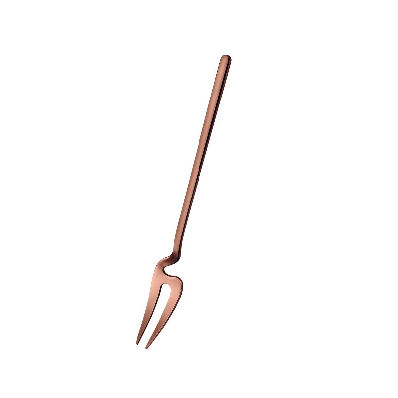 Rose Gold Fork Кофейные ложки и Десертные Вилки для фруктов, 304 нержавеющая сталь - Цвет: Rose Gold Fork