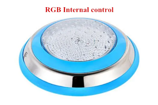 RGB Internal control Par56 Светодиодный светильник для бассейна 36 Вт белый свет подводный лампа накаливания для бассейна с нержавеющим стальным кольцом для лица светильник для фонтана спа Вечерние - Испускаемый цвет: RGB Internal control