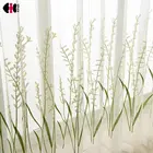 Белые современные шторы из тюля с вышитыми рисовыми цветами, занавески на окна, шторы из тонкой ткани для спальни, свадьбы, WP271D