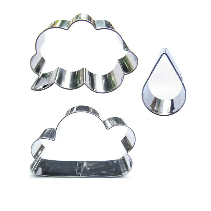 Облака 3 формы для вырезания печенья в форме капли инструменты выпечки мягкие
