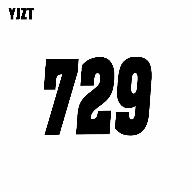 Интересный виниловый автомобильный стикер YJZT 13 7 см * 10 с номером мотоцикла 729
