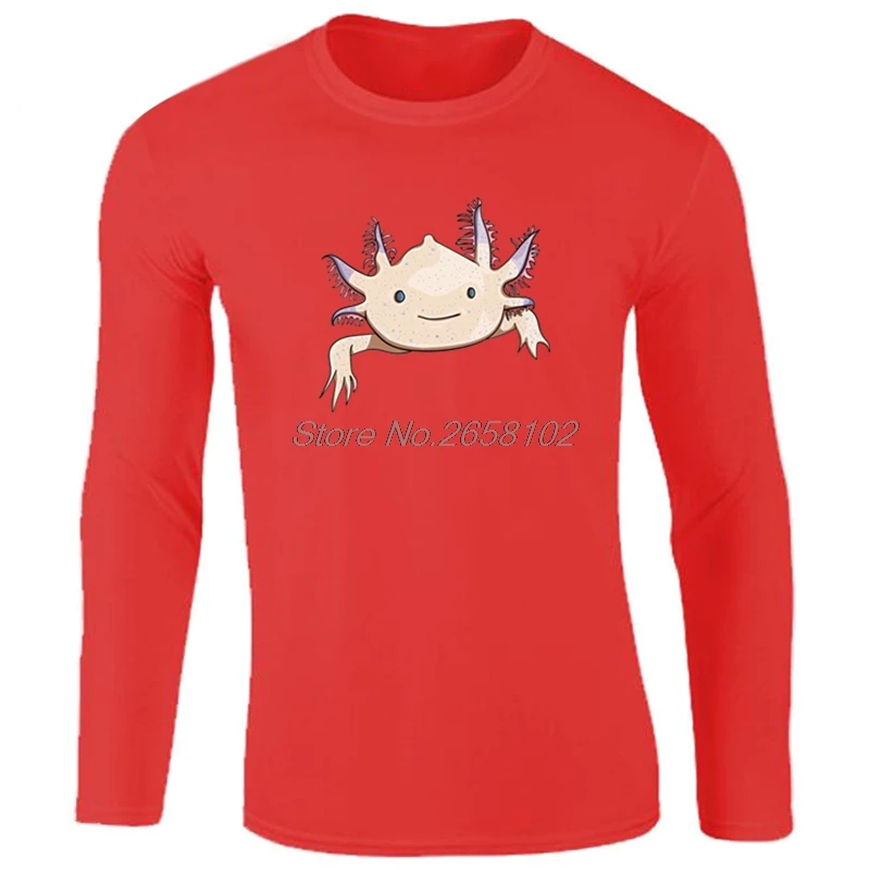 Axolotl друг Забавный мультфильм животных печать мужская футболка Повседневная