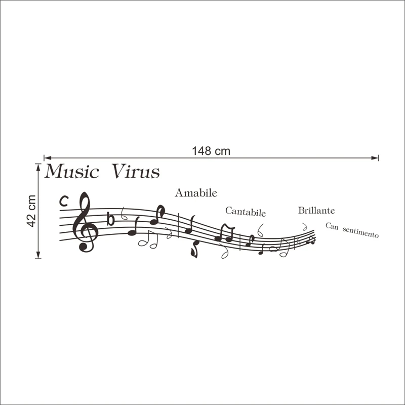 Музыкальные вирусные настенные наклейки amabile cantabile для гостиной diy настенный