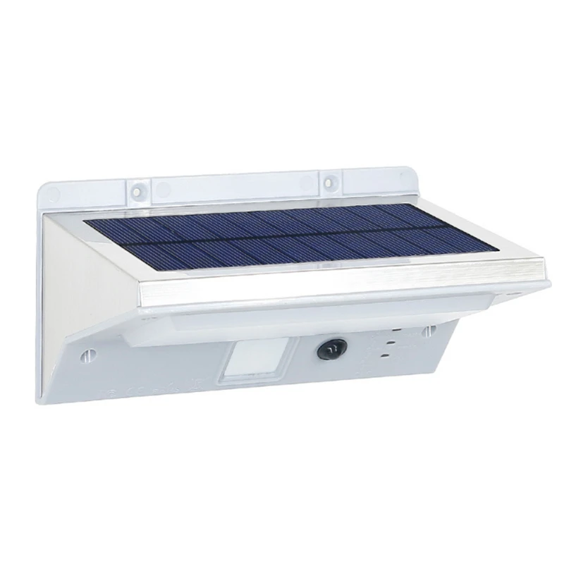 Солнечная настенная светодиодная лампа для наружного освещения IP44 без проводов, 2 Вт, работающая 10-12 часов с датчиком движения PIR, 3 режима изменения.