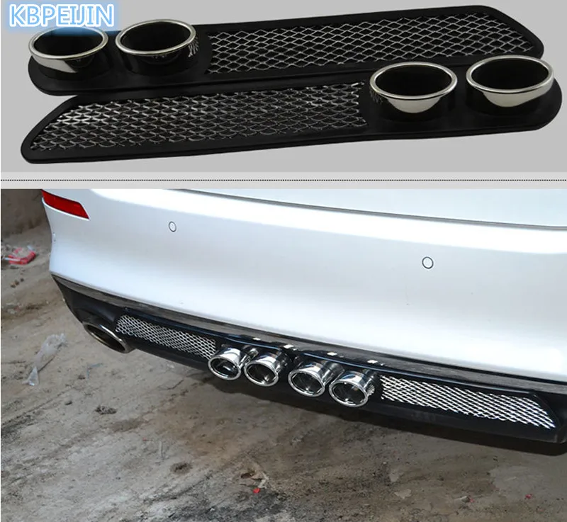 2PCS 3D Car Carbon Chrome Exhaust Tail Pipes Bumper Stickers For Jeep wrangler grand cherokee compass renegade accessories | Автомобили и