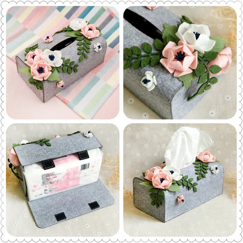 Новая стильная тканевая коробка из войлока с цветами для женщин бесплатная