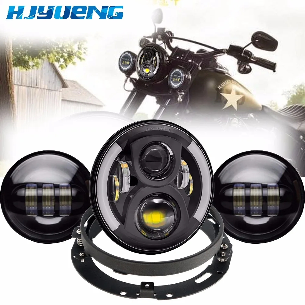Hjyueng для Harley Запчасти 7 inch мотоцикл светодиодный фар Монтажный кронштейн 4 1/2