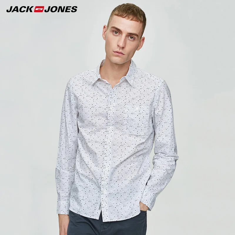 Jack&Jones Бренд 2018 Новинка Мужская Рубашка Длинная Блузка с Хлопка 100% Кардиган