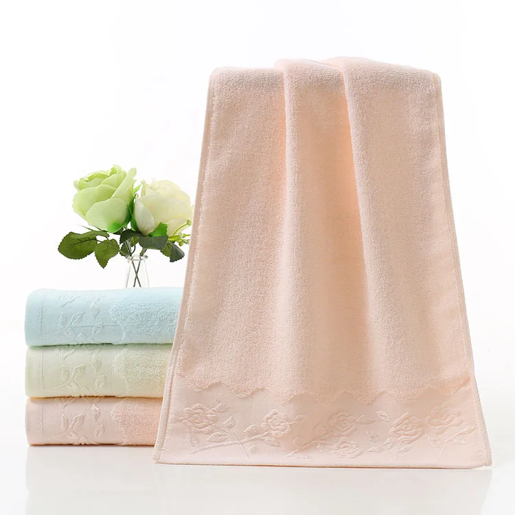 Полотенце 32 нити жаккардовое кружевное розовое Хлопковое полотенце|cotton towel|rose