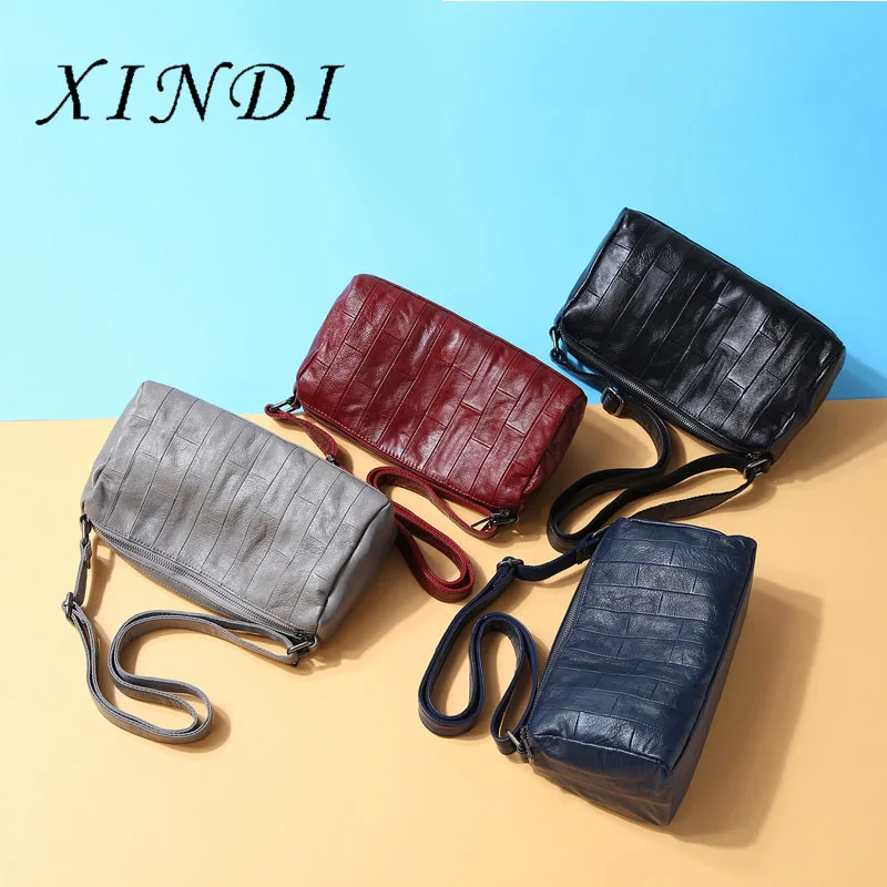 Модные оригинальные женские сумки на плечо XINDI из натуральной кожи новинка 2018