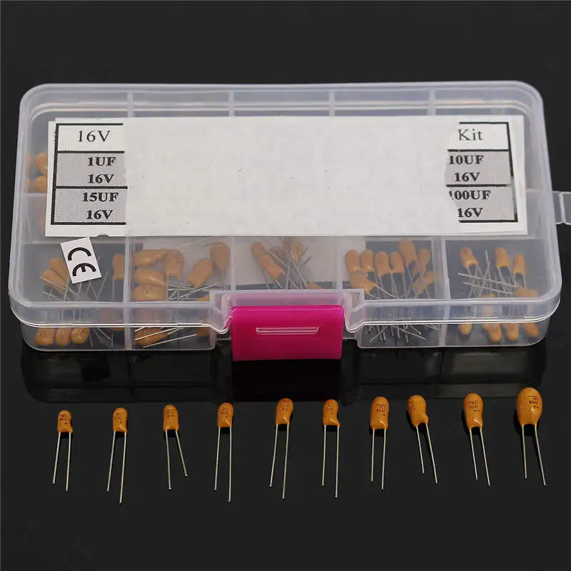 Конденсаторы танталовые высокой точности 16 В 10 значений 100 шт.|tantalum capacitor|capacitor