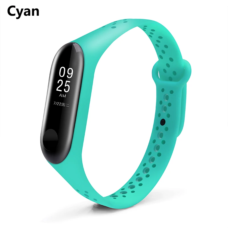 Cyan Boorui спортивный mi band 3 ремешок удобные красочные смарт-аксессуары ремешок для xiaomi mi 3 Смарт-браслеты - Цвет: Cyan
