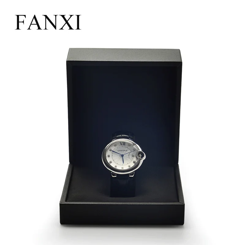 FANXI новая стильная коробка для наручных часов из искусственной кожи с шелковым