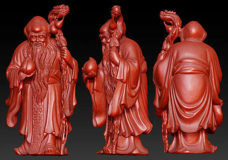 

3D модель для cnc 3D резная скульптурная машина в формате STL файл китайская культура, Бог долголетка 001