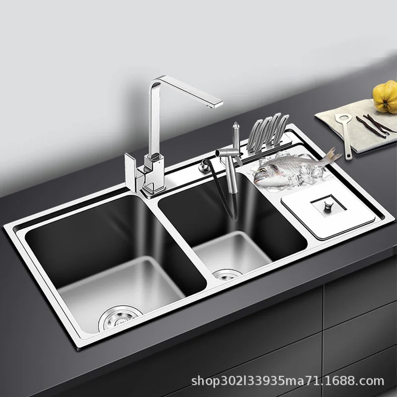 stainless steel kitchen sink double bowl sinks kitchen above counter or udermount sinks vegetable washing basin ship from brazil free global shipping