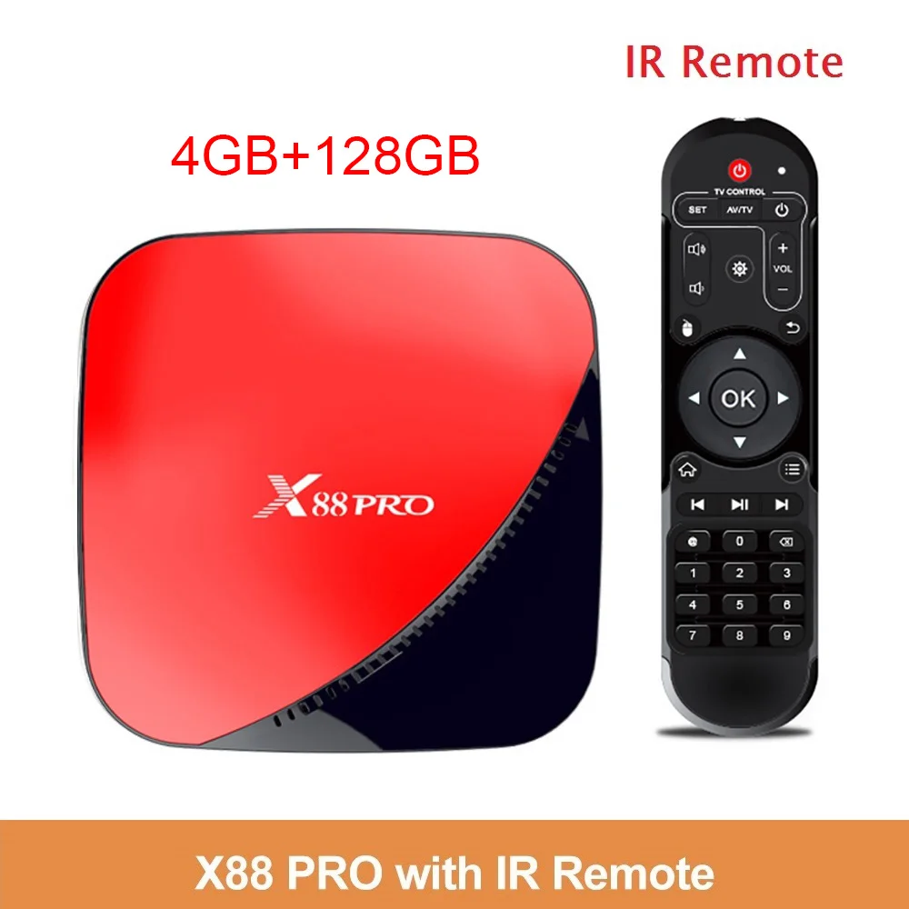 4GB 128GB X88 PRO Smart tv BOX Android 9,0 4 Гб 128 ГБ 32 ГБ 64 Гб Rockchip RK3318 четырехъядерный wifi 4K Google Play YouTube медиаплеер 2 Гб 16 Гб - Цвет: 4GB 128GB