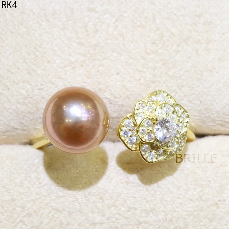 Кольцо в форме половинчатой барокеты с инкрустированным Цирконом 925 кольца