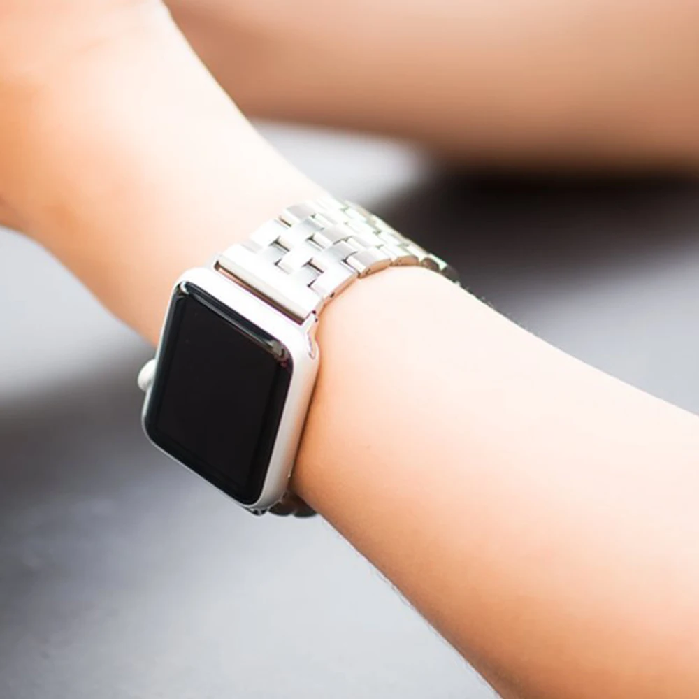 Ремешок из нержавеющей стали для наручных часов сменный Браслет iWatch Apple Watch Sport