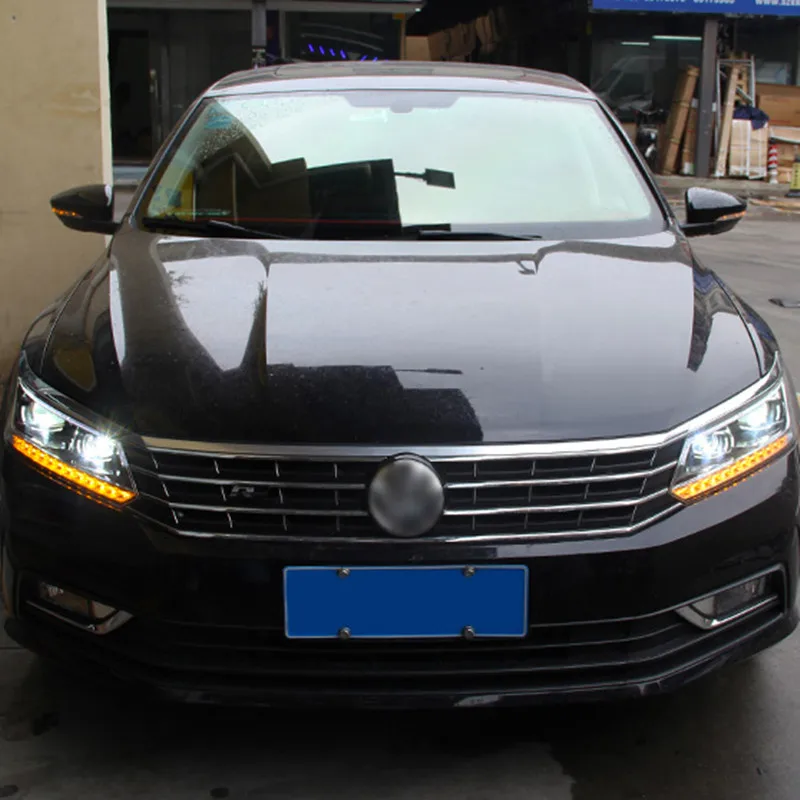 Светодиодные полосы фары лампы для Volkswagen Passat B8 2016 2018 DRL Bi xenon проектор головная