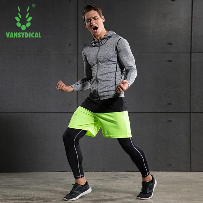 Vansydical Рашгард компрессионная рубашка Спортивная мужская для тренажерного зала