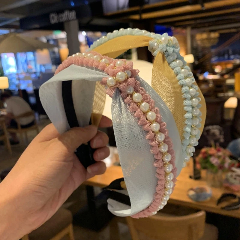Женские резинки для волос с жемчужинами простые эластичные винтажные обручи