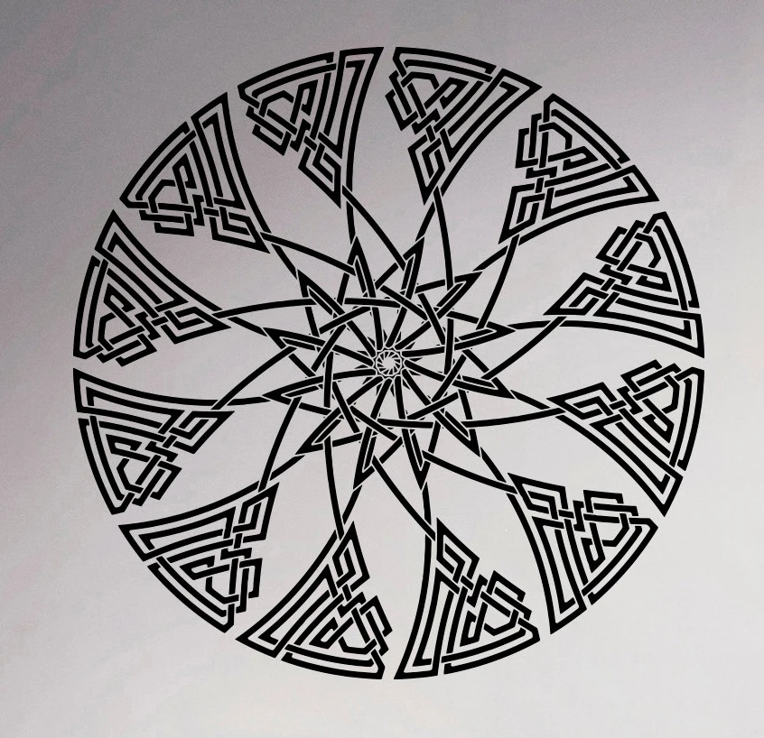 Круглый узор символ настенная наклейка Европейский ретро орнамент Виниловая