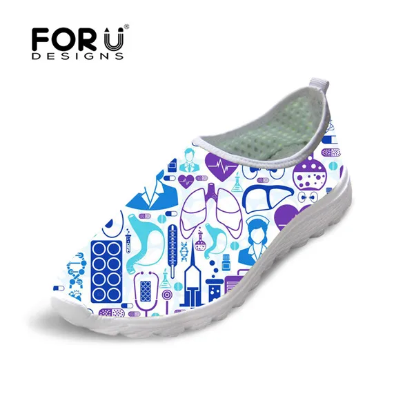 H9396AA FORUDESIGNS/милые женские кроссовки для медсестры; сезон весна-лето; обувь на плоской подошве из дышащего сетчатого материала для женщин; Модная Повседневная пляжная обувь для девочек; светильник - Цвет: H9396AA