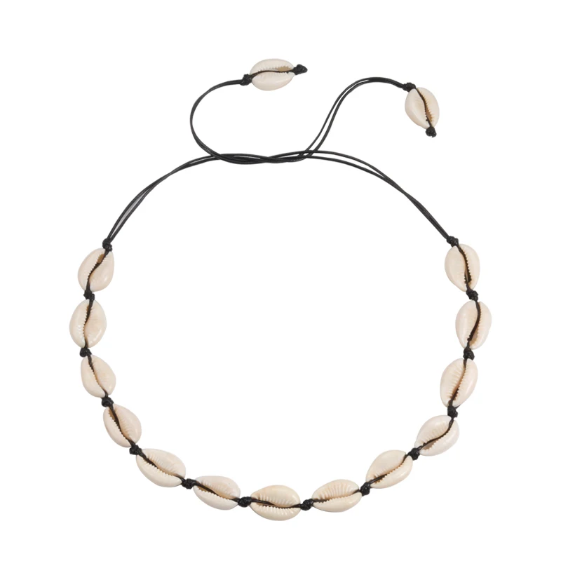 Natural Summer Beach Shell Choker Necklace Simple Rope Bohemian Seashell Collar Jewelry for Women Girls Birthday Gifts | Украшения и