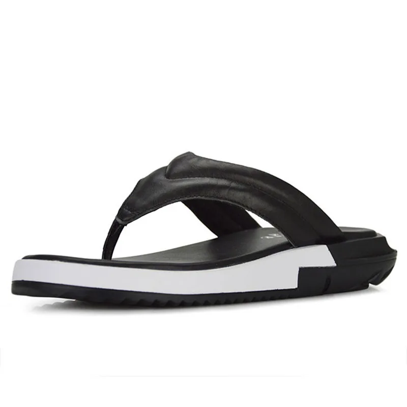 Шлепанцы мужские из натуральной кожи сандалии на толстой платформе повседневные