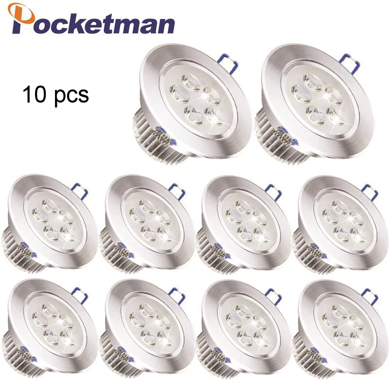 

Упаковка из 10, Pocketman 110/220 в 9 Вт светодиодный потолочный светильник, с светодиодным драйвером, теплый белый прожектор лампа Встраиваемая осветительная арматура