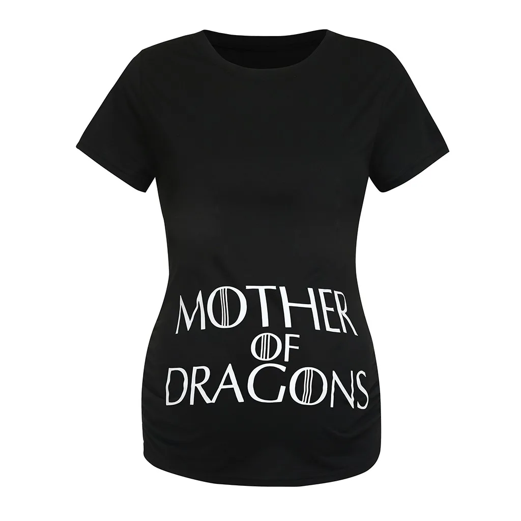 2019 Black Maternity Vest Clothes Letter Printed Pregnancy Short Sleeve Tank Tops Blouse Summer Women Pregnant Tee |