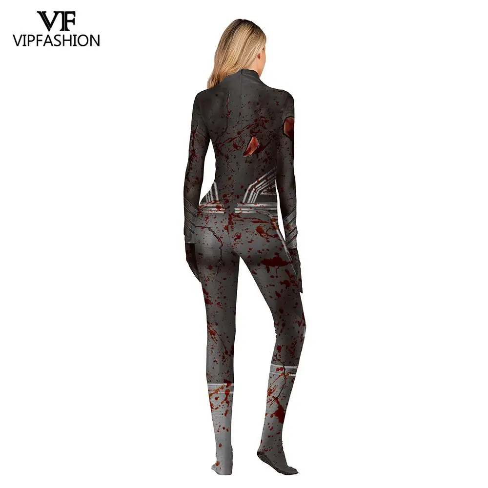 Модные костюмы VIP на Хэллоуин для женщин цельный женский костюм черепа скелета