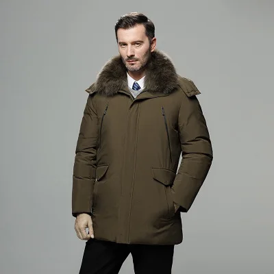 colour 6 Новое поступление, мужская зимняя куртка на утином пуху, мужские толстые пальто с капюшоном и меховым воротником, парки, высококачественное платье для мужчин - Color: colour 6